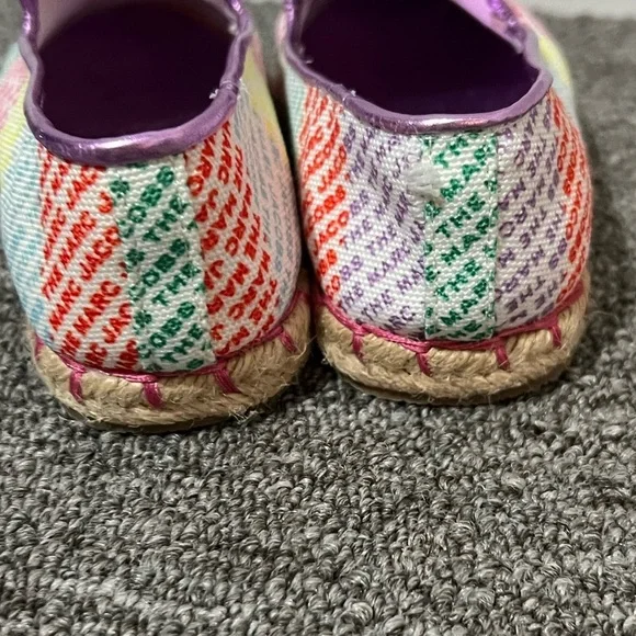 MARC JACOBS Kids' All Over Logo Cotton Canvas Espadrilles In Multicolor NEW 29 - Picture 4 of 4
